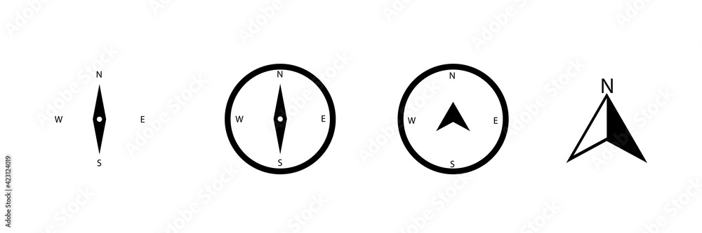Compass vector icon on white background. Compass vector icon on white background.