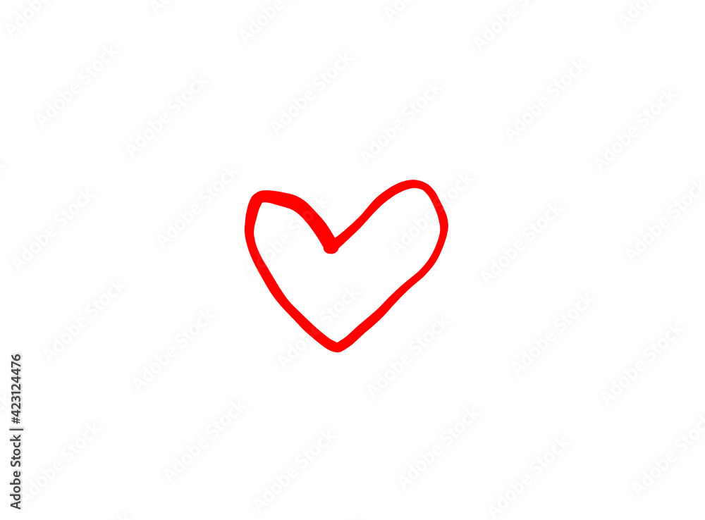 Basic RGB Heart illustration line art for template with black and red color. Basic RGB Heart illustration line art for template with black and red color.