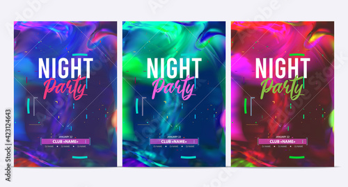 Dance party poster vector background template. Mesh © rulizgi