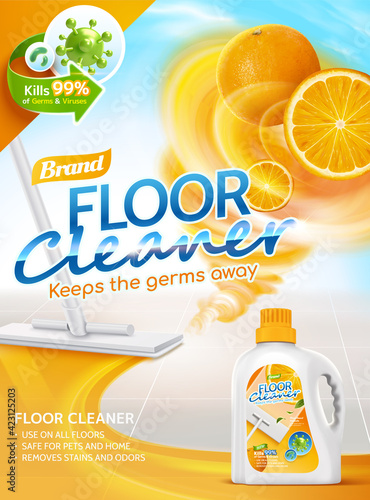 Floor cleaner promo poster
