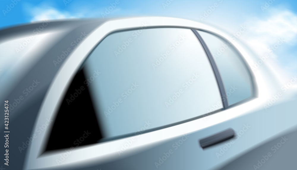 Modern blur silver car