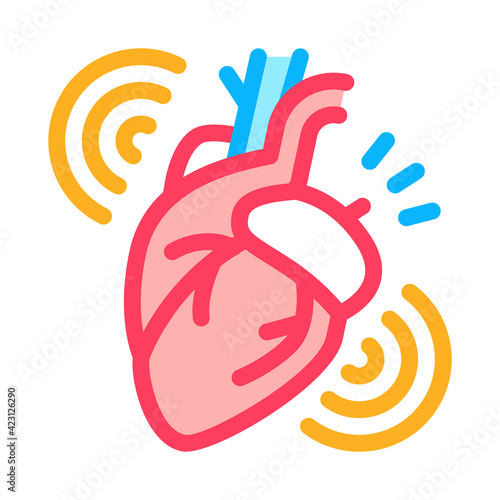 heart attack color icon vector illustration sign