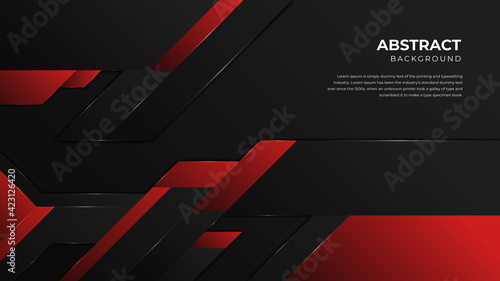 Modern red and black abstract geometric shapes background design template, gaming background template design