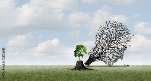 Photo New life concept and growth or emerging renewal idea with 3D illustration elements