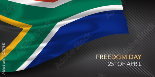 South Africa freedom day greeting card, banner with template text vector illustration