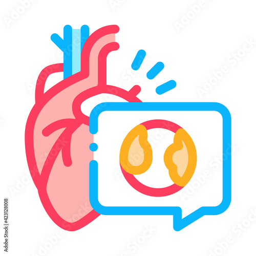 heart atherosclerosis color icon vector illustration sign