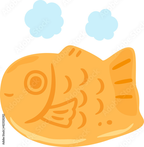 湯気を立てるタイ焼き