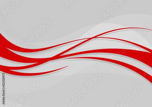 Abstract wavy background. Red lines on a gray background