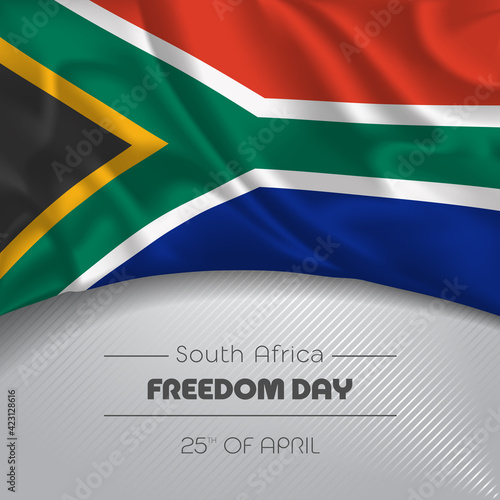 South Africa happy freedom day greeting card, banner vector illustration