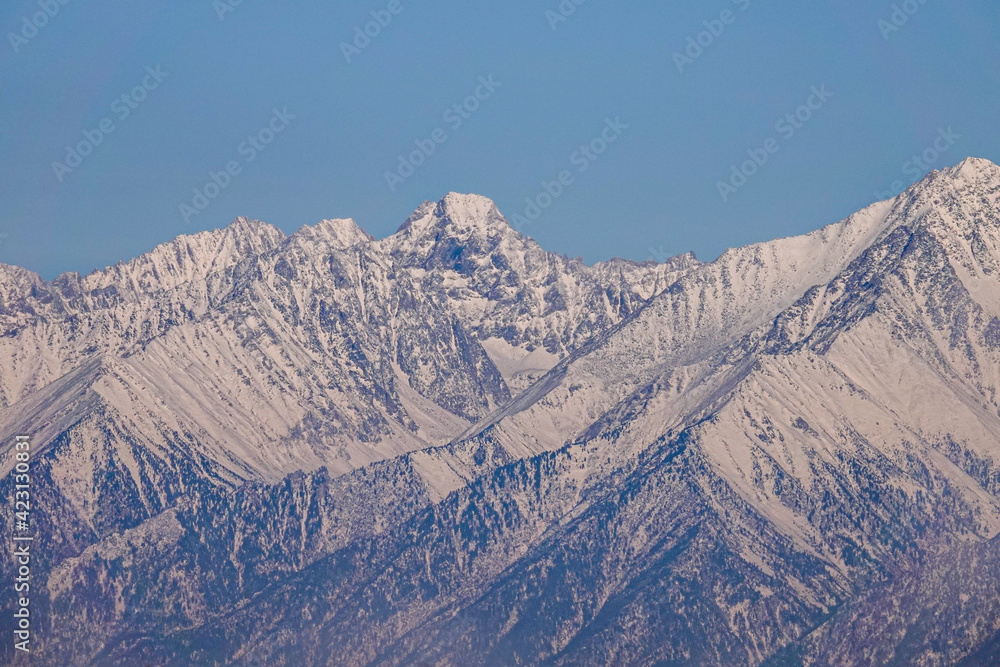 Panorama of Sayan Mountains in Winter