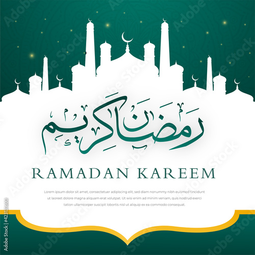 ramadan kareem background with abstract style and arabic mosque