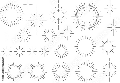手描きのキラキラ・チカチカ　hand drawn simple twinkle star design