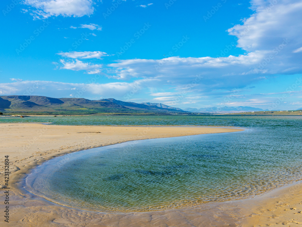 View of the Botrivier (or Botriver) Estuary. Whale Coast, Overberg, Western Cape. South Africa View of the Botrivier (or Botriver) Estuary. Whale Coast, Overberg, Western Cape. South Africa