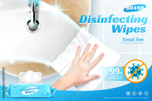 Disinfectant wipes ad template