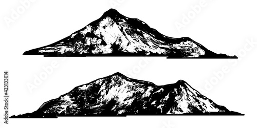 Mountain silhouette, vector illustration.