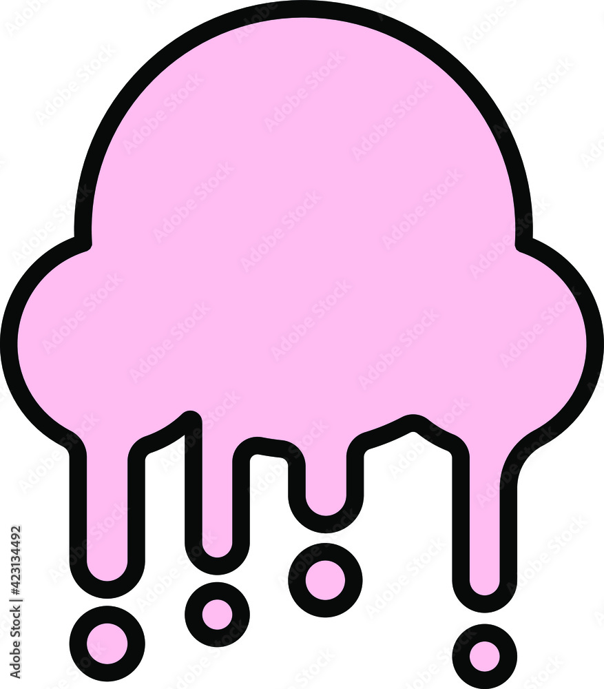 Flat design of Pink Ice Cream Flat design of Pink Ice Cream