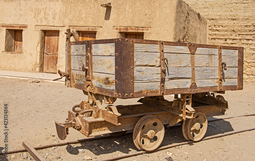 Old abandoned mine railway truck