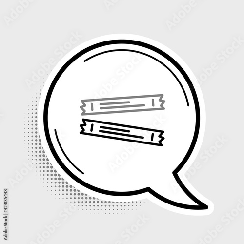Line Sugar stick packets icon isolated on grey background. Blank individual package for bulk food products as coffee, salt, spices. Colorful outline concept. Vector