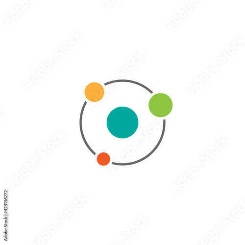 Solar system. Cosmos, universe, space sign. Hub network connection line icon isolated on white.