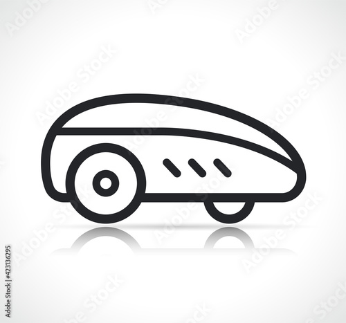 Vector modern lawn mower icon