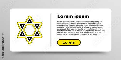Line Star of David icon isolated on white background. Jewish religion symbol. Symbol of Israel. Colorful outline concept. Vector