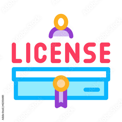 diploma license color icon vector illustration sign