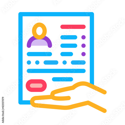 questionnaire for license color icon vector illustration