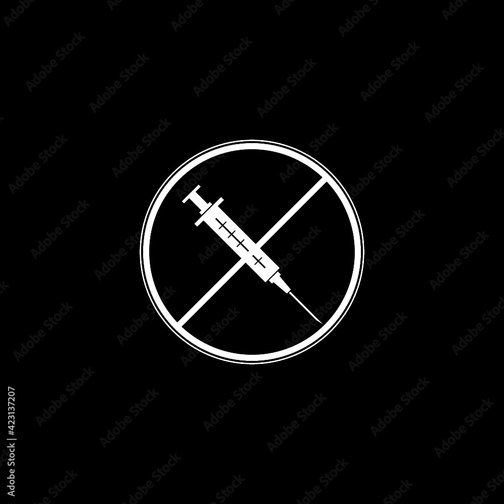 Vaccine icon isolated on dark background Vaccine icon isolated on dark background