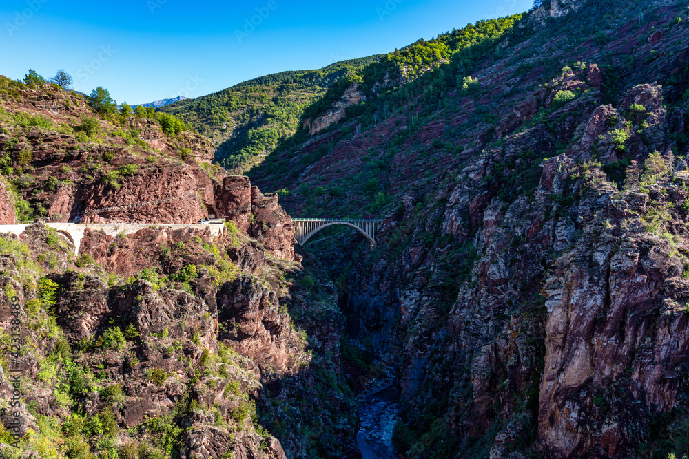 Fototapeta premium Gorges de Daluis or Chocolate canyon in Provence-Alpes, France.