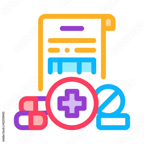 pharmaceutical license color icon vector illustration sign