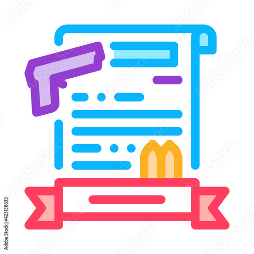 weapon license color icon vector illustration sign