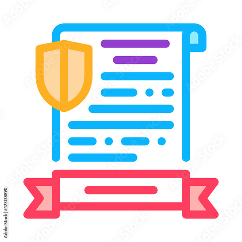 insurance license color icon vector illustration sign
