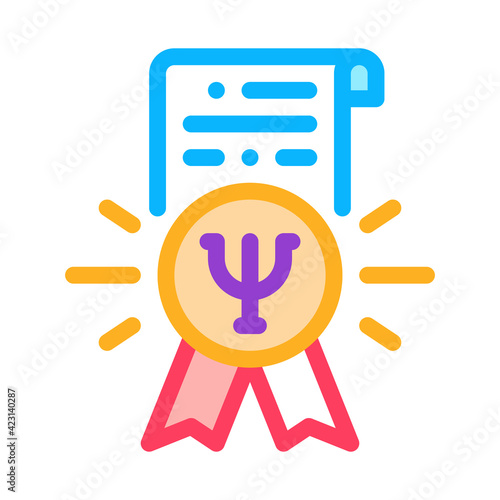 psychological counseling license color icon vector illustration