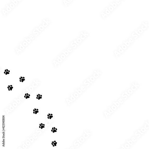 black cat trace. icon isolated on white. Vector flat illustration.