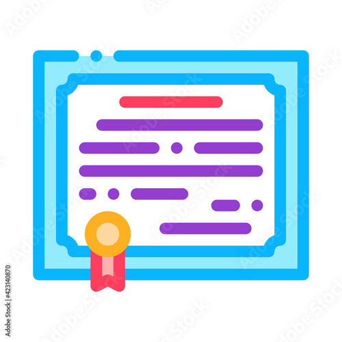 certificate license color icon vector illustration sign