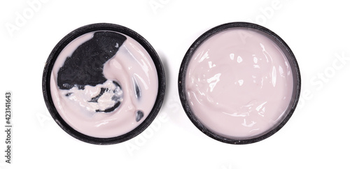 Creamy pink lotion isolated