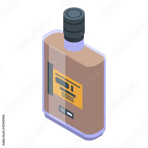 Bourbon scotch icon. Isometric of bourbon scotch vector icon for web design isolated on white background