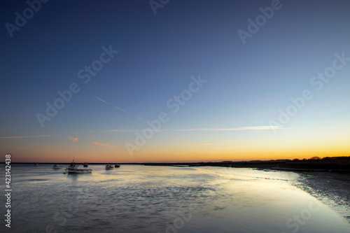 The River Alde at sunset in Orford  Suffolk  UK
