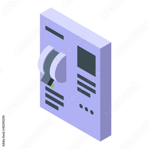 Circuit breaker icon. Isometric of circuit breaker vector icon for web design isolated on white background