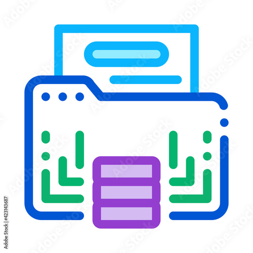 digital machine learning color icon vector illustration