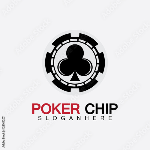 Casino chip icon, poker chip vector icon logo,Casino chips for poker or roulette.Vector illustration isolated on white background.