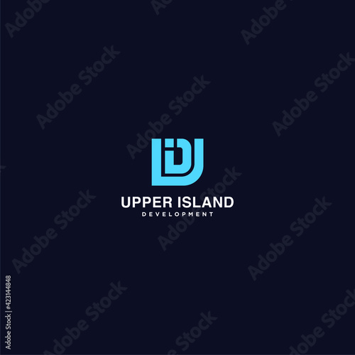 Letter U and I and D design Logo, design logo style Geometric, Modern logo