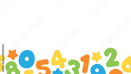 Colorful and playful numbers bottom border seamless pattern background. Perfect for nursery, kids playroom and classroom.