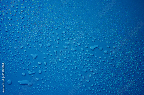 Colourful dark Blue cool tone with water droplets texture background