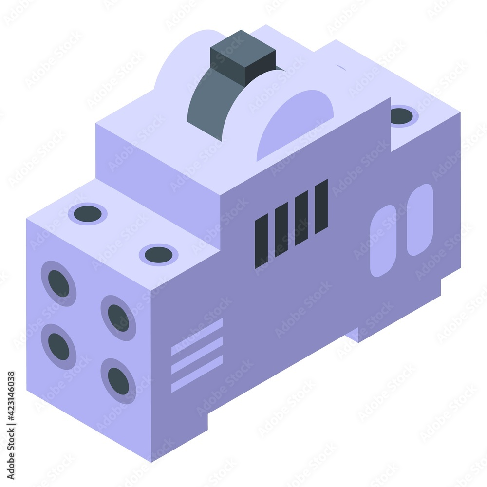 Breaker panel icon. Isometric of breaker panel vector icon for web design isolated on white background Breaker panel icon. Isometric of breaker panel vector icon for web design isolated on white background