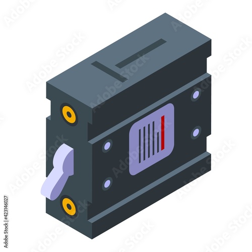 Automatic breaker icon. Isometric of automatic breaker vector icon for web design isolated on white background