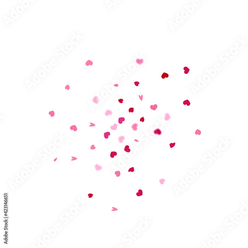Heart Background. 8 March Banner with Flat Heart. Exploding Like Sign. Vector Template for Mother's Day Card. St Valentine Day Card with Classical Hearts. Red Pink Empty Vintage Confetti Template.