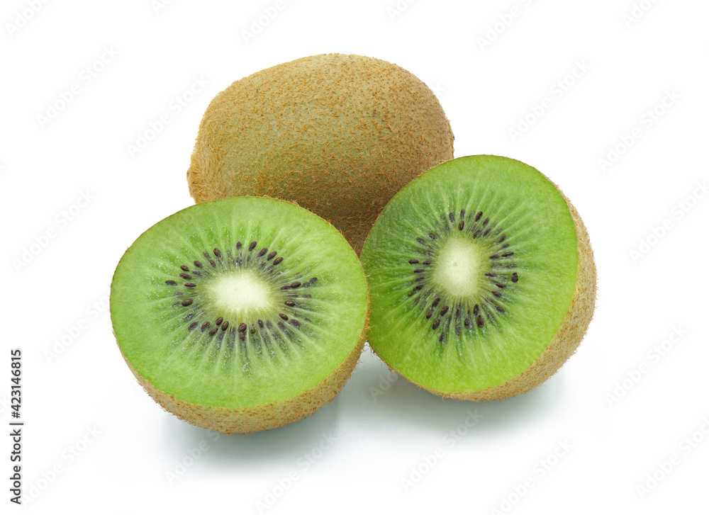 Fresh kiwi fruits, Isolated on white background Fresh kiwi fruits, Isolated on white background