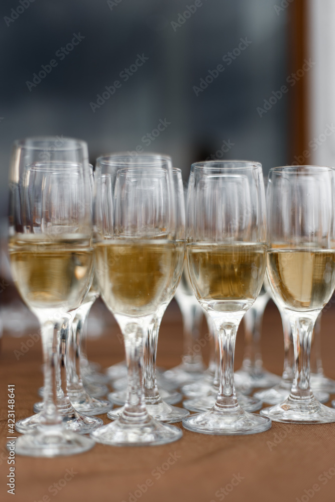 champagne glasses on the table champagne glasses on the table