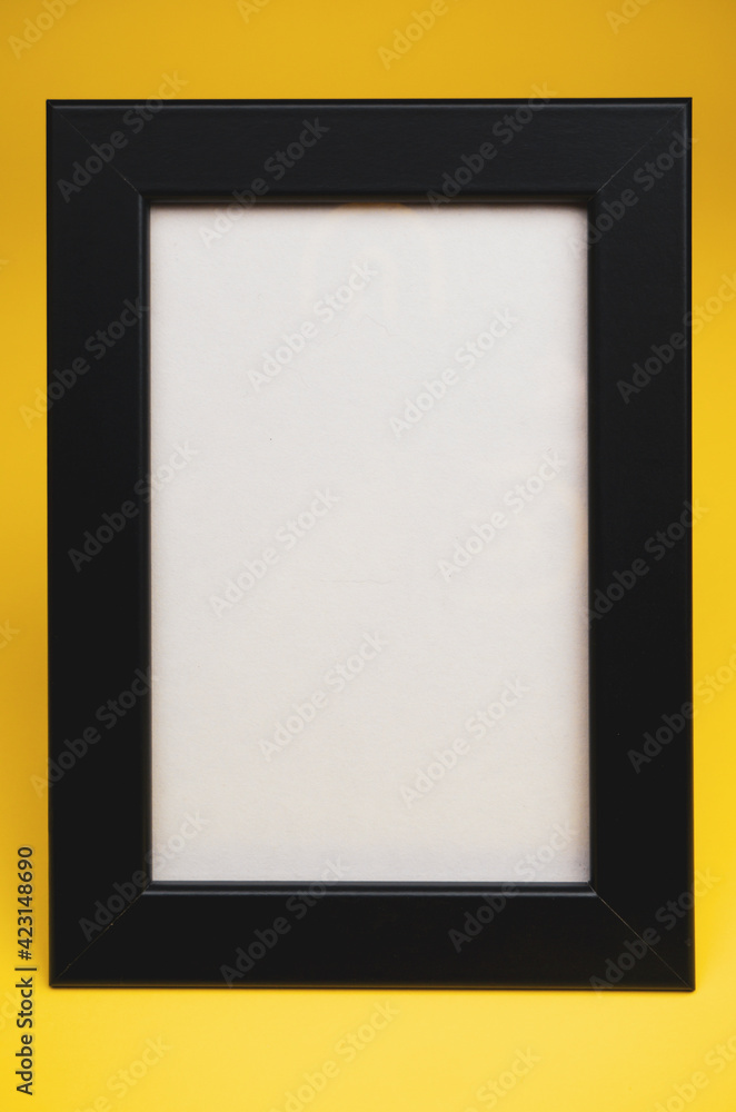 blank foto frame on a yellow background blank foto frame on a yellow background